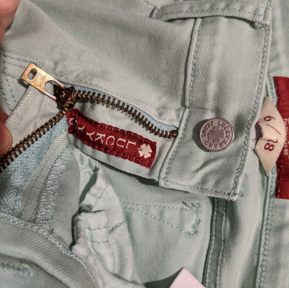 LUCKY BRAND Charlie Capri Jeans Mint Green - Picture 3 of 4